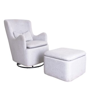 Lush Glider Chair and Ottoman - Cloud