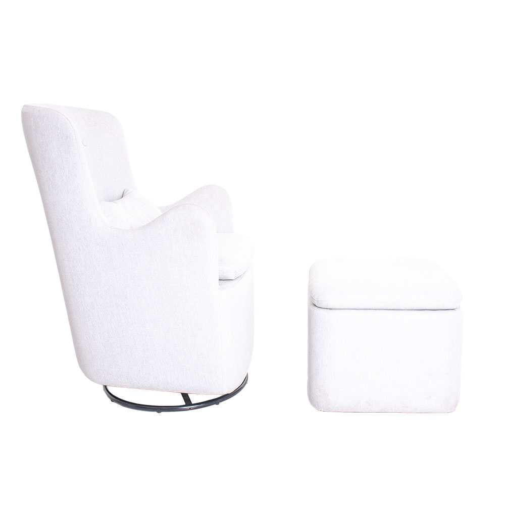 Lush Glider Chair and Ottoman - Cloud - Image 2